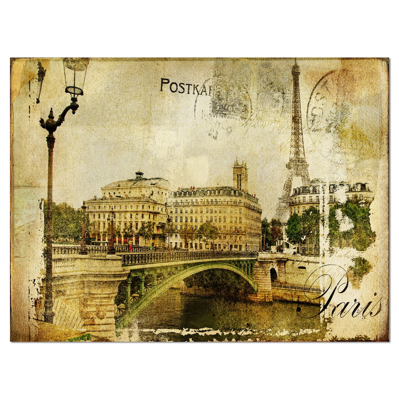 Designart - Vintage Paris - Abstract Cityscape Art